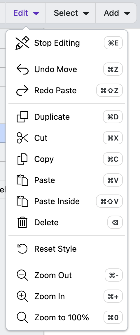 Edit Menu